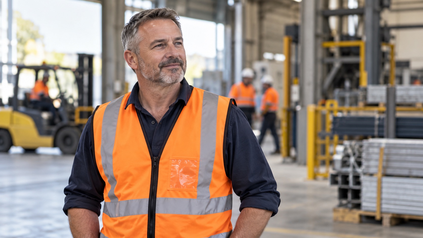 Work health and safety leader in an industrial workplace