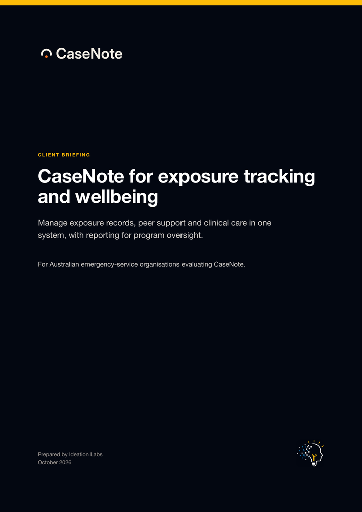 Cover of the detailed 28-page CaseNote client briefing